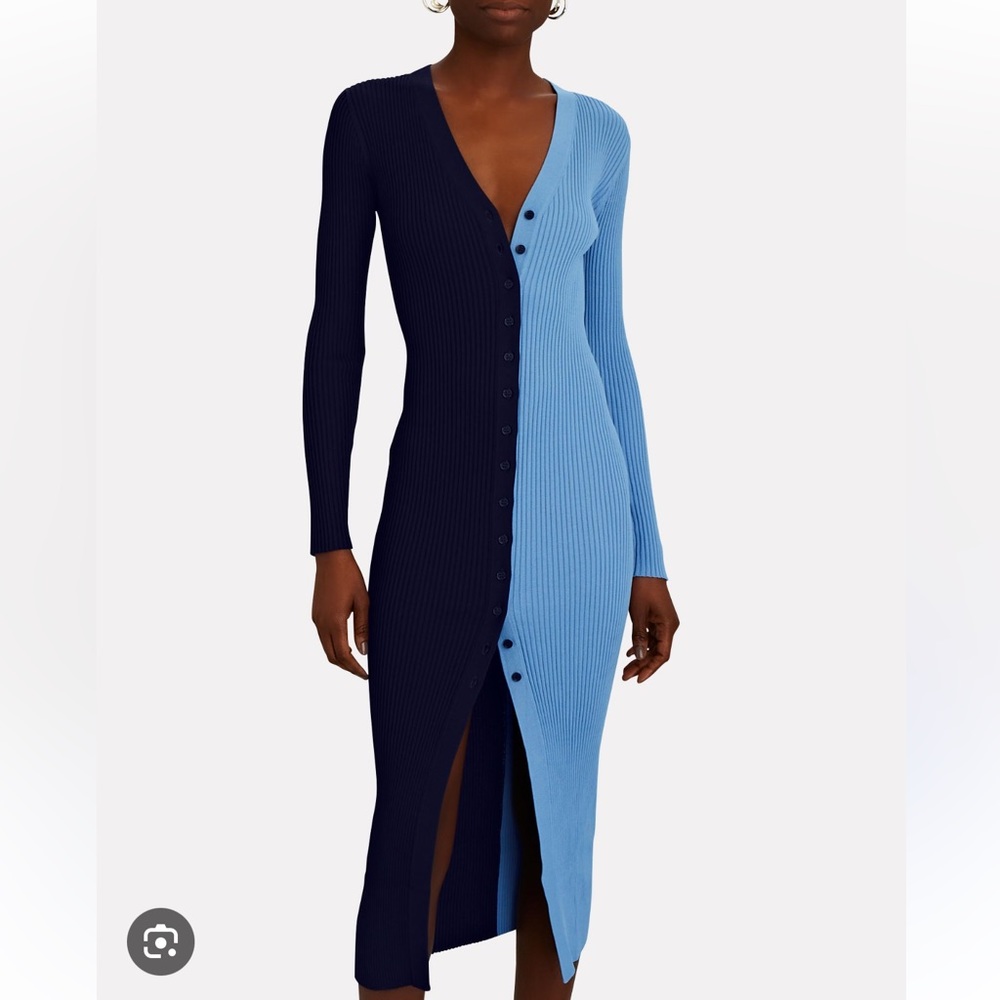 Staud Shoko Colorblock Sweater Dress